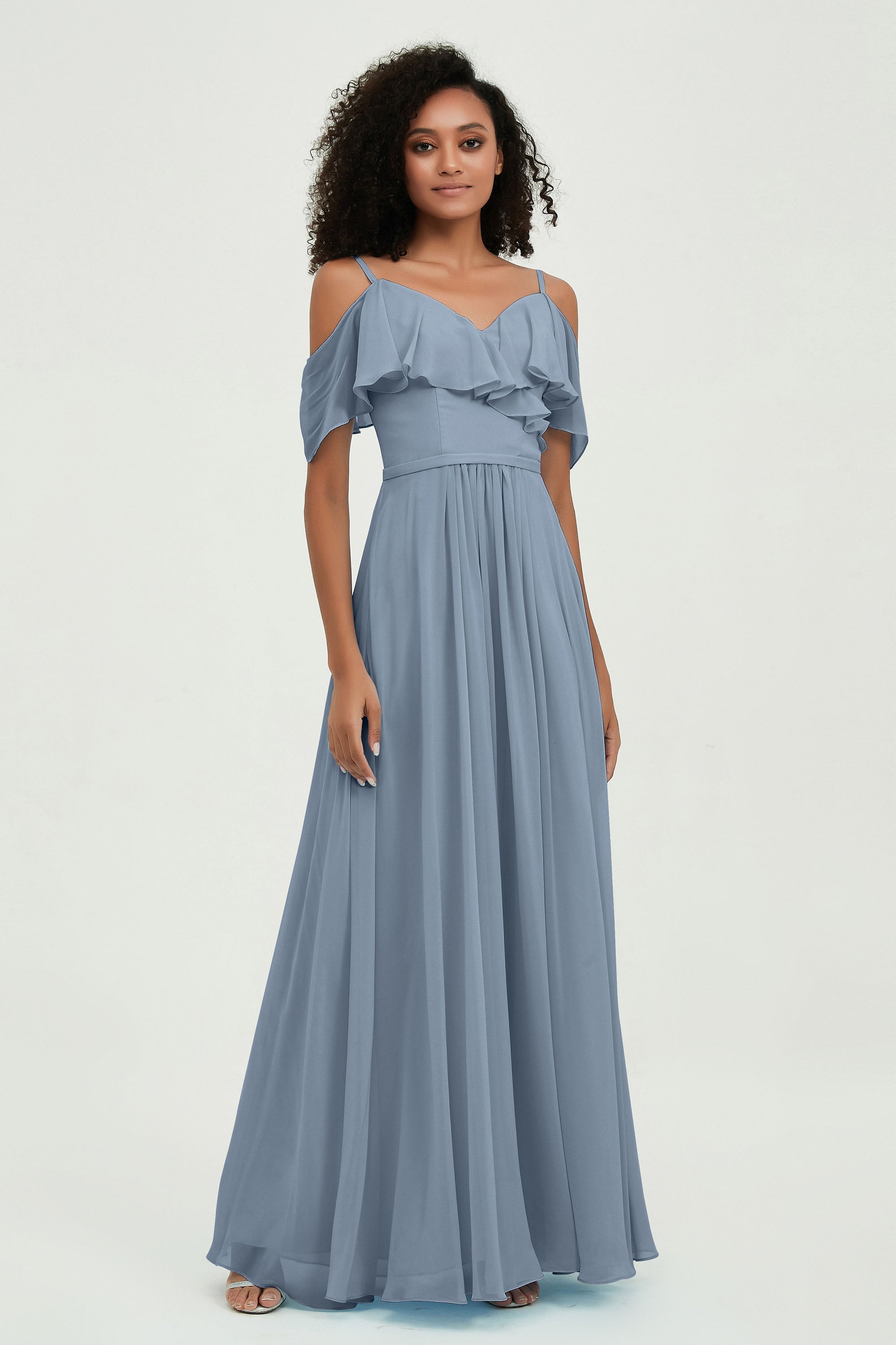 floor-length bridesmaid dress chiffon a line off the shoulder formal evening dresses gowns
