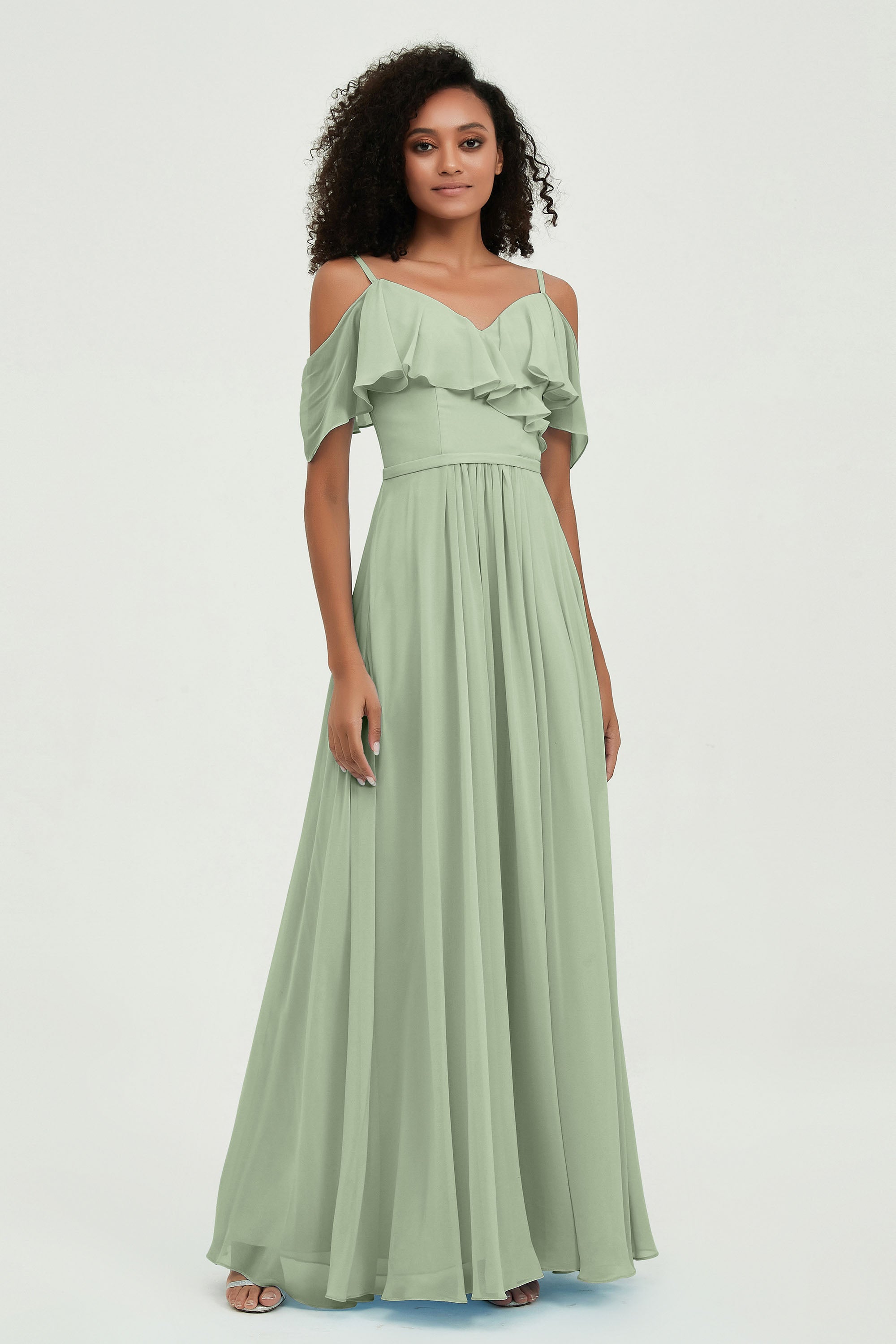 floor-length bridesmaid dress chiffon a line off the shoulder formal evening dresses gowns