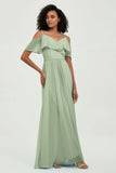 floor-length bridesmaid dress chiffon a line off the shoulder formal evening dresses gowns