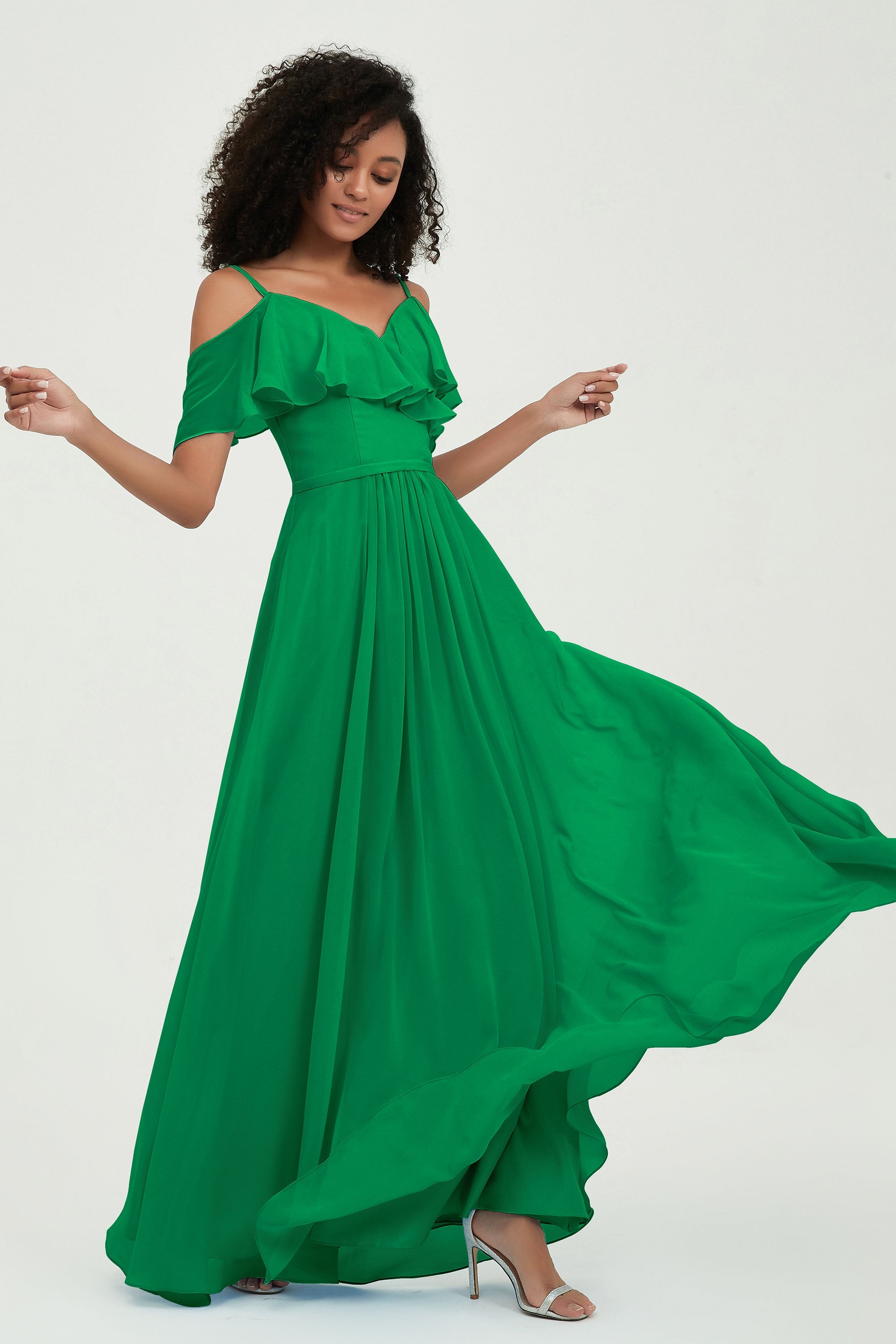floor-length bridesmaid dress chiffon a line off the shoulder formal evening dresses gowns