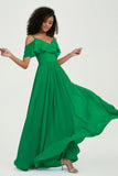 floor-length bridesmaid dress chiffon a line off the shoulder formal evening dresses gowns