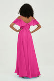 floor-length bridesmaid dress chiffon a line off the shoulder formal evening dresses gowns
