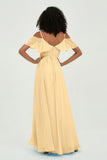 floor-length bridesmaid dress chiffon a line off the shoulder formal evening dresses gowns