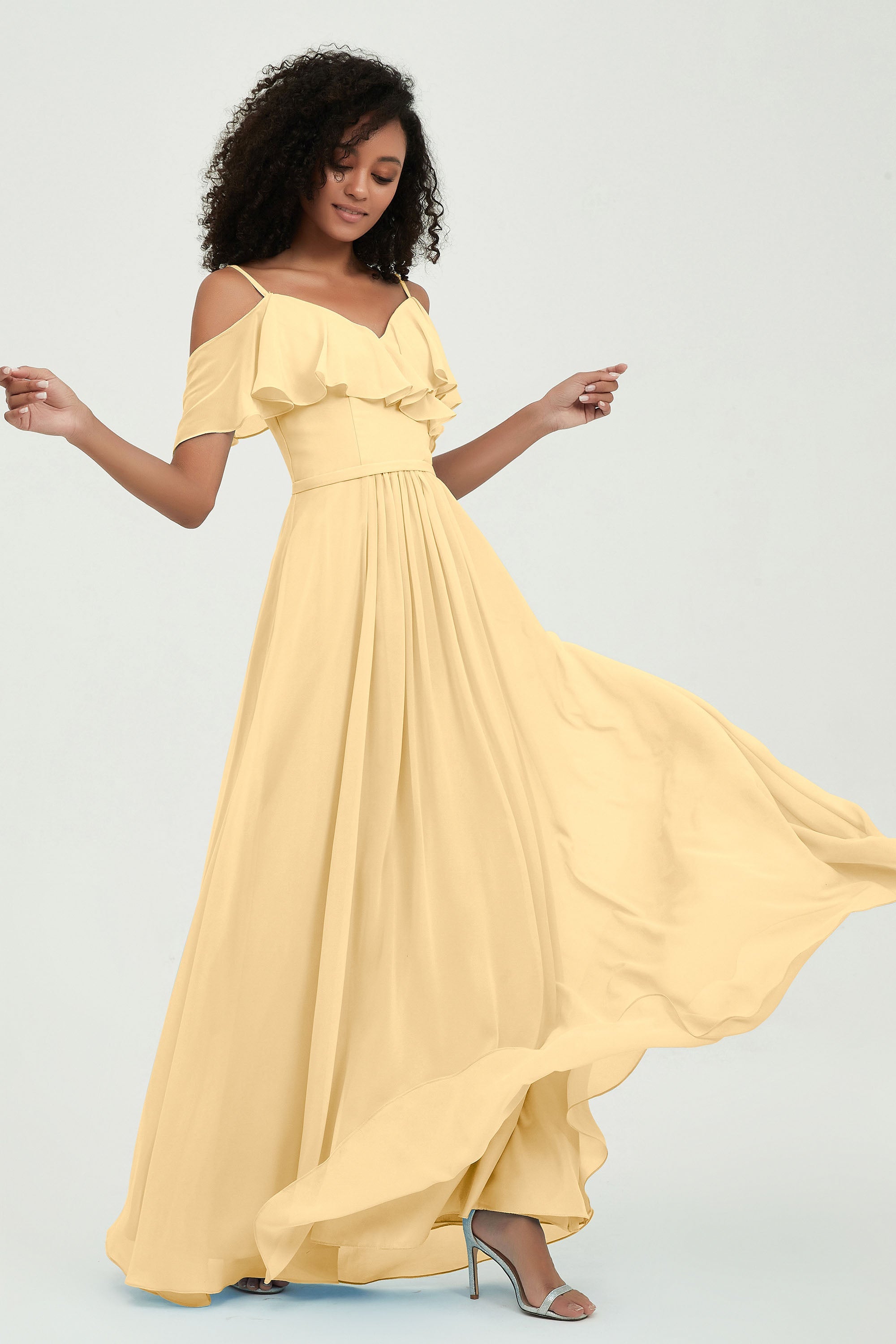 floor-length bridesmaid dress chiffon a line off the shoulder formal evening dresses gowns