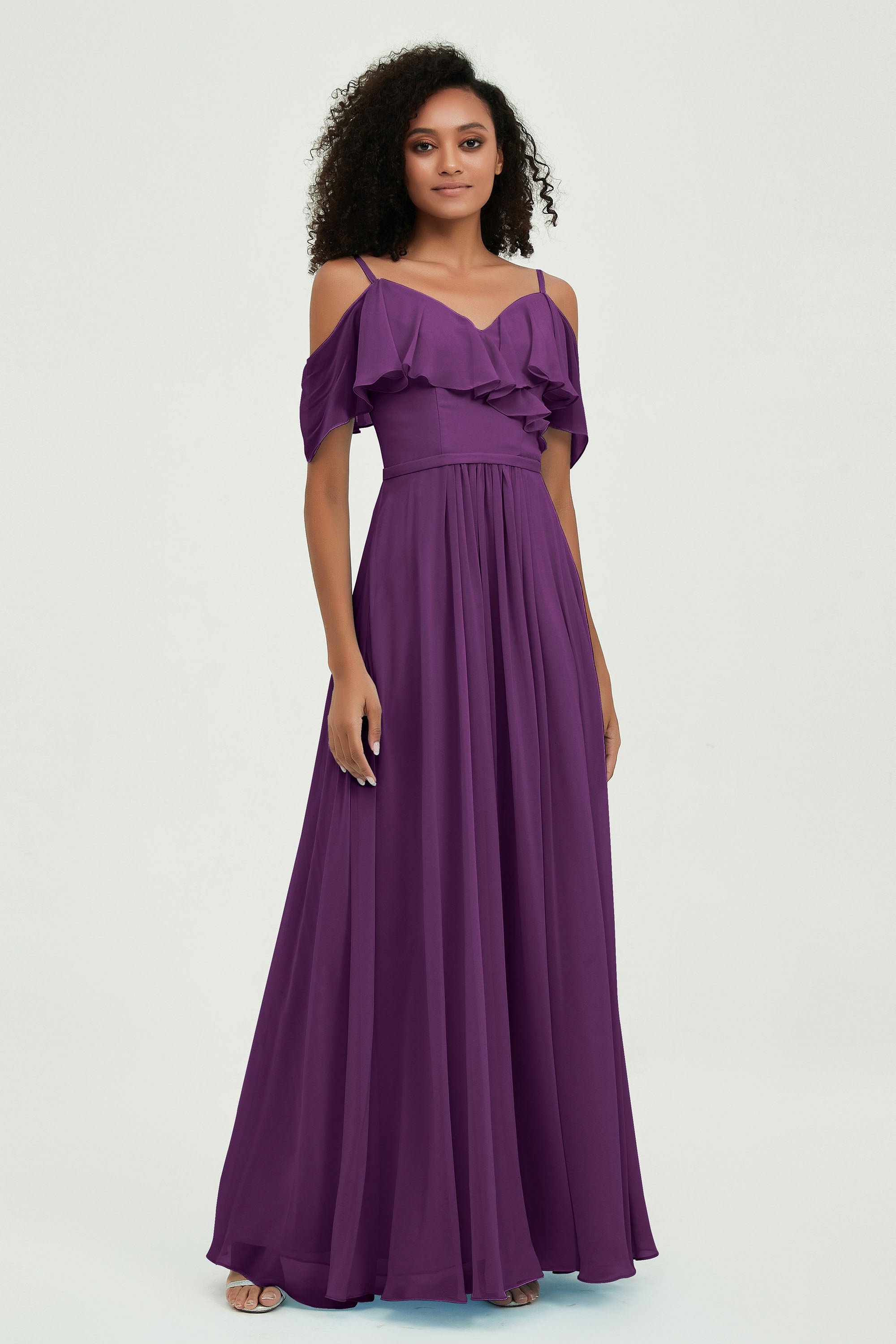 floor-length bridesmaid dress chiffon a line off the shoulder formal evening dresses gowns
