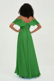 floor-length bridesmaid dress chiffon a line off the shoulder formal evening dresses gowns
