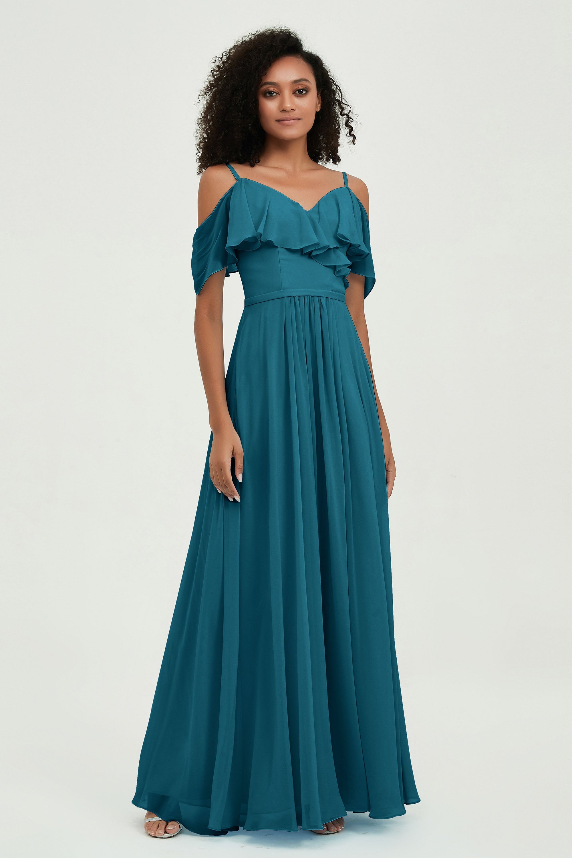 floor-length bridesmaid dress chiffon a line off the shoulder formal evening dresses gowns