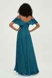 floor-length bridesmaid dress chiffon a line off the shoulder formal evening dresses gowns