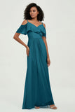floor-length bridesmaid dress chiffon a line off the shoulder formal evening dresses gowns