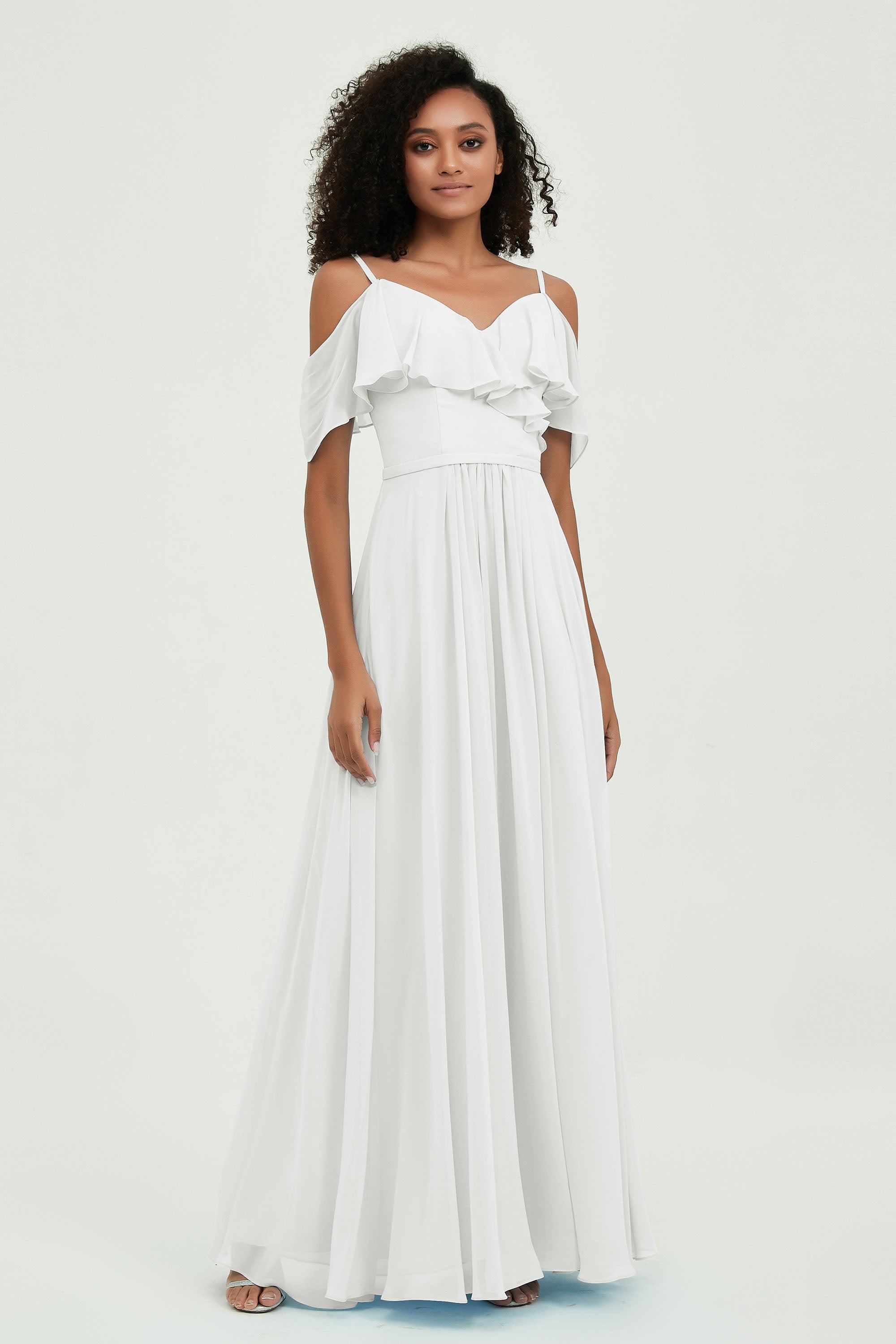 floor-length bridesmaid dress chiffon a line off the shoulder formal evening dresses gowns
