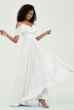 floor-length bridesmaid dress chiffon a line off the shoulder formal evening dresses gowns