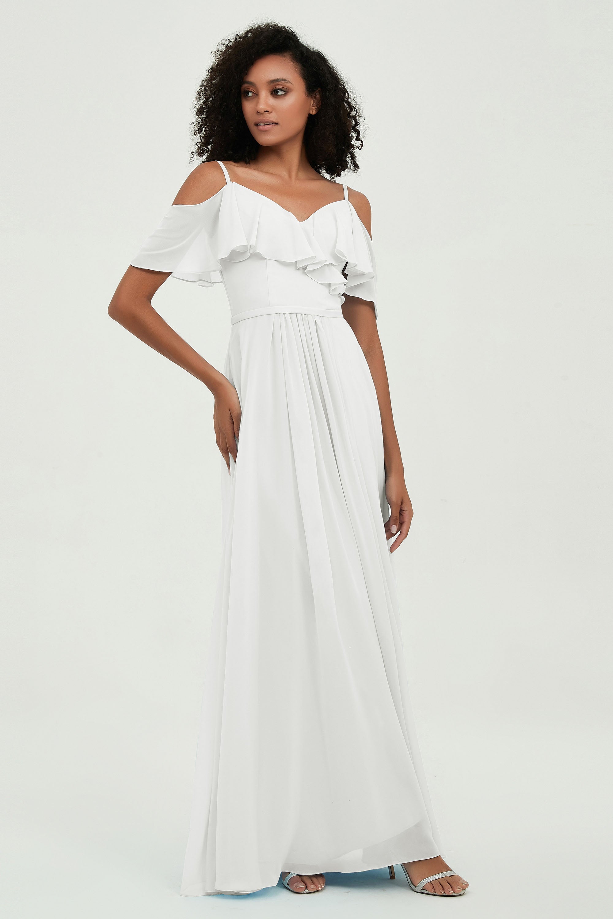 floor-length bridesmaid dress chiffon a line off the shoulder formal evening dresses gowns