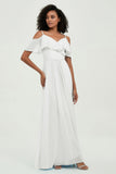 floor-length bridesmaid dress chiffon a line off the shoulder formal evening dresses gowns
