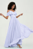 floor-length bridesmaid dress chiffon a line off the shoulder formal evening dresses gowns