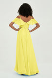floor-length bridesmaid dress chiffon a line off the shoulder formal evening dresses gowns