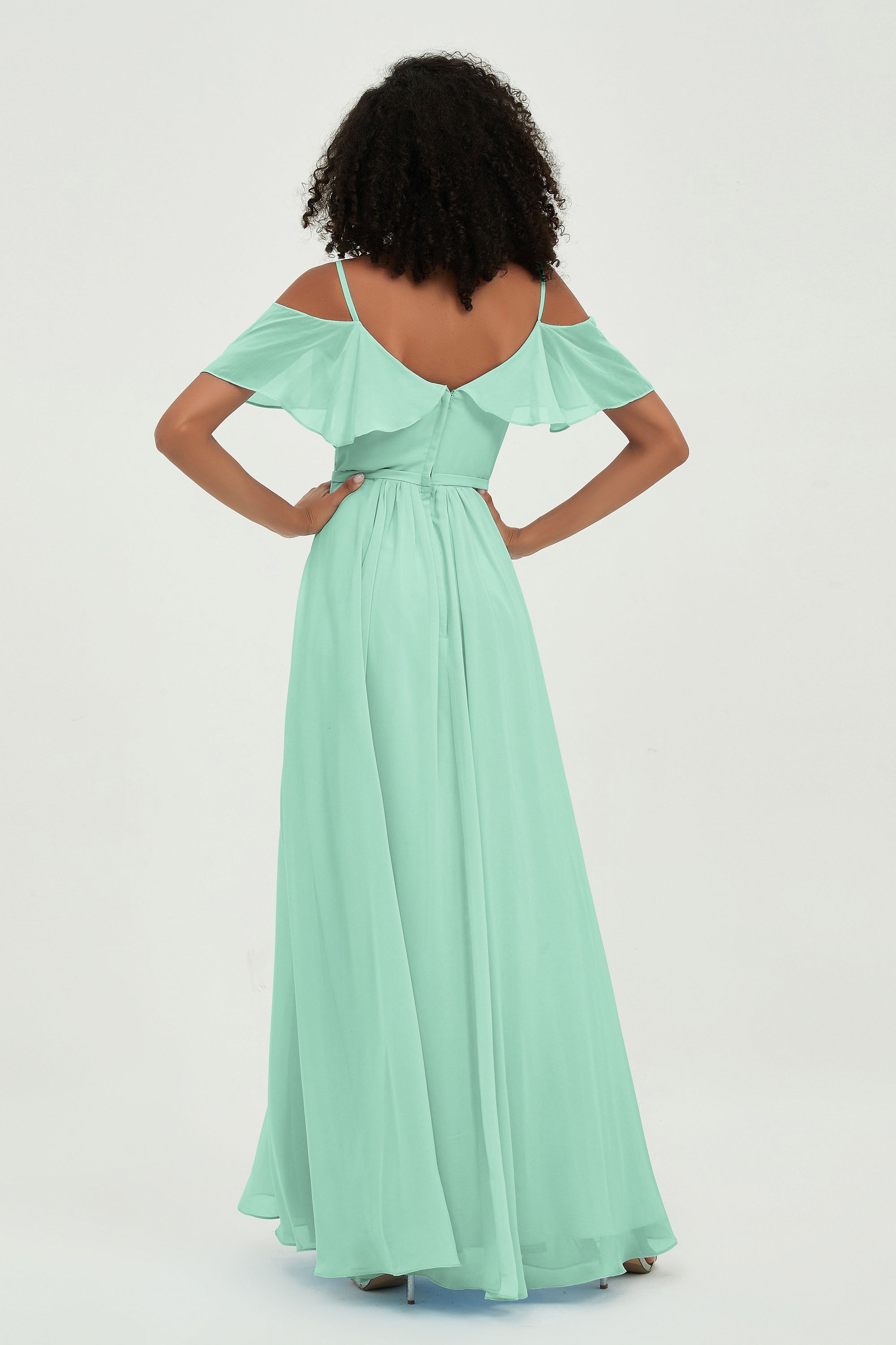 floor-length bridesmaid dress chiffon a line off the shoulder formal evening dresses gowns