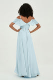 floor-length bridesmaid dress chiffon a line off the shoulder formal evening dresses gowns