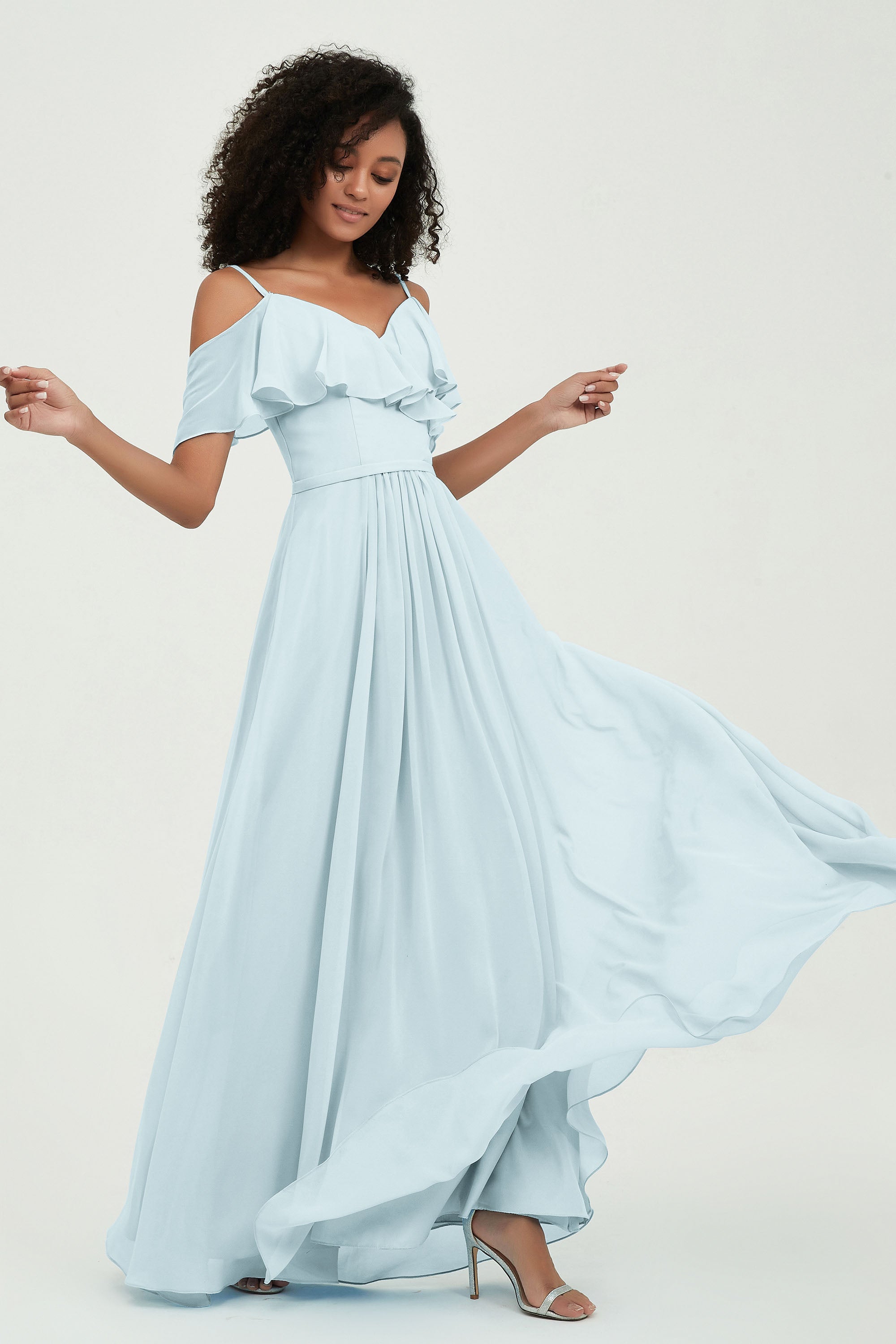 floor-length bridesmaid dress chiffon a line off the shoulder formal evening dresses gowns