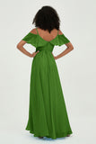 floor-length bridesmaid dress chiffon a line off the shoulder formal evening dresses gowns