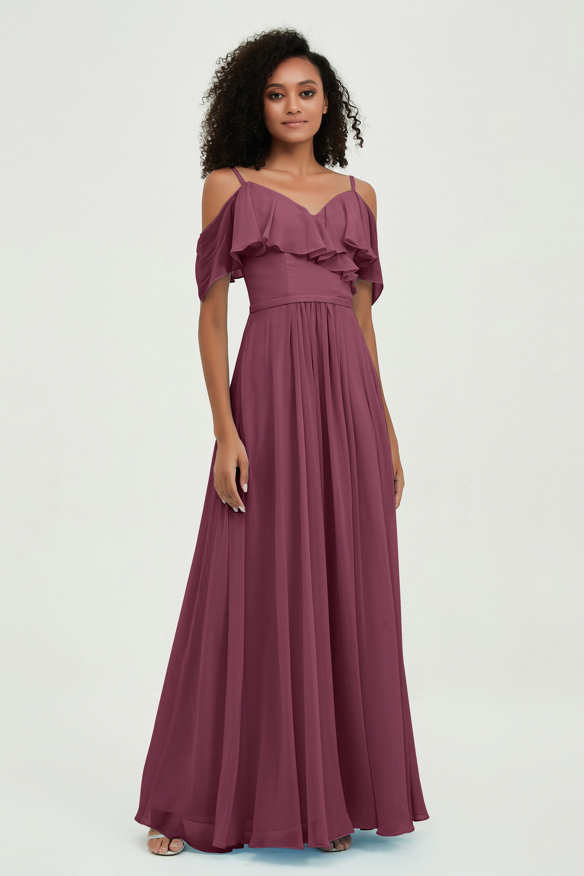 floor-length bridesmaid dress chiffon a line off the shoulder formal evening dresses gowns