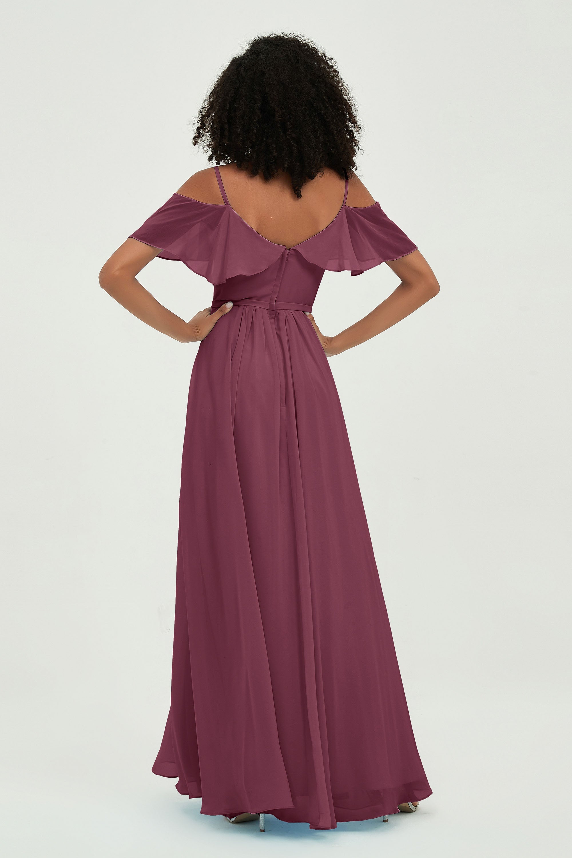 floor-length bridesmaid dress chiffon a line off the shoulder formal evening dresses gowns
