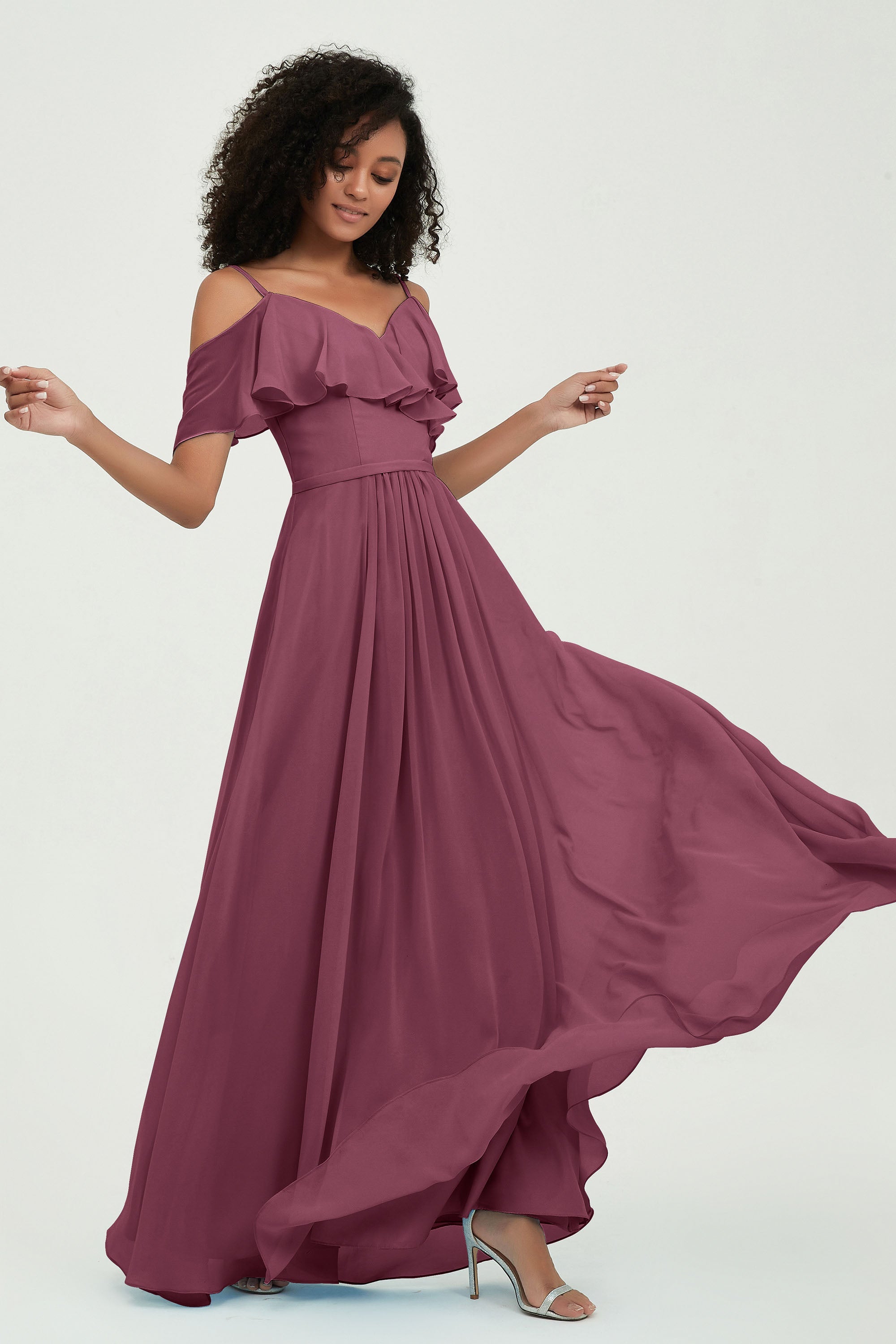 floor-length bridesmaid dress chiffon a line off the shoulder formal evening dresses gowns