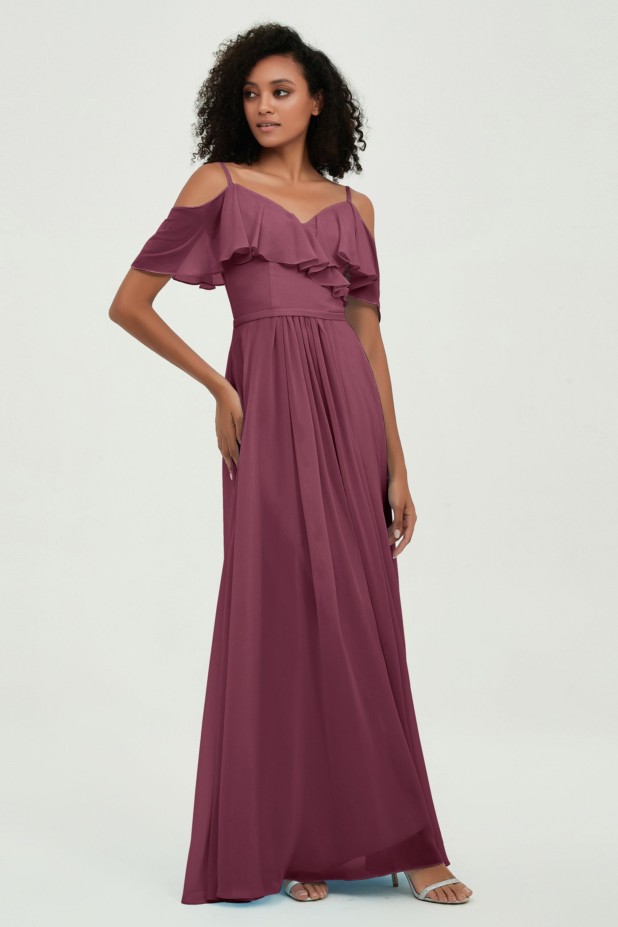 floor-length bridesmaid dress chiffon a line off the shoulder formal evening dresses gowns