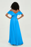 floor-length bridesmaid dress chiffon a line off the shoulder formal evening dresses gowns