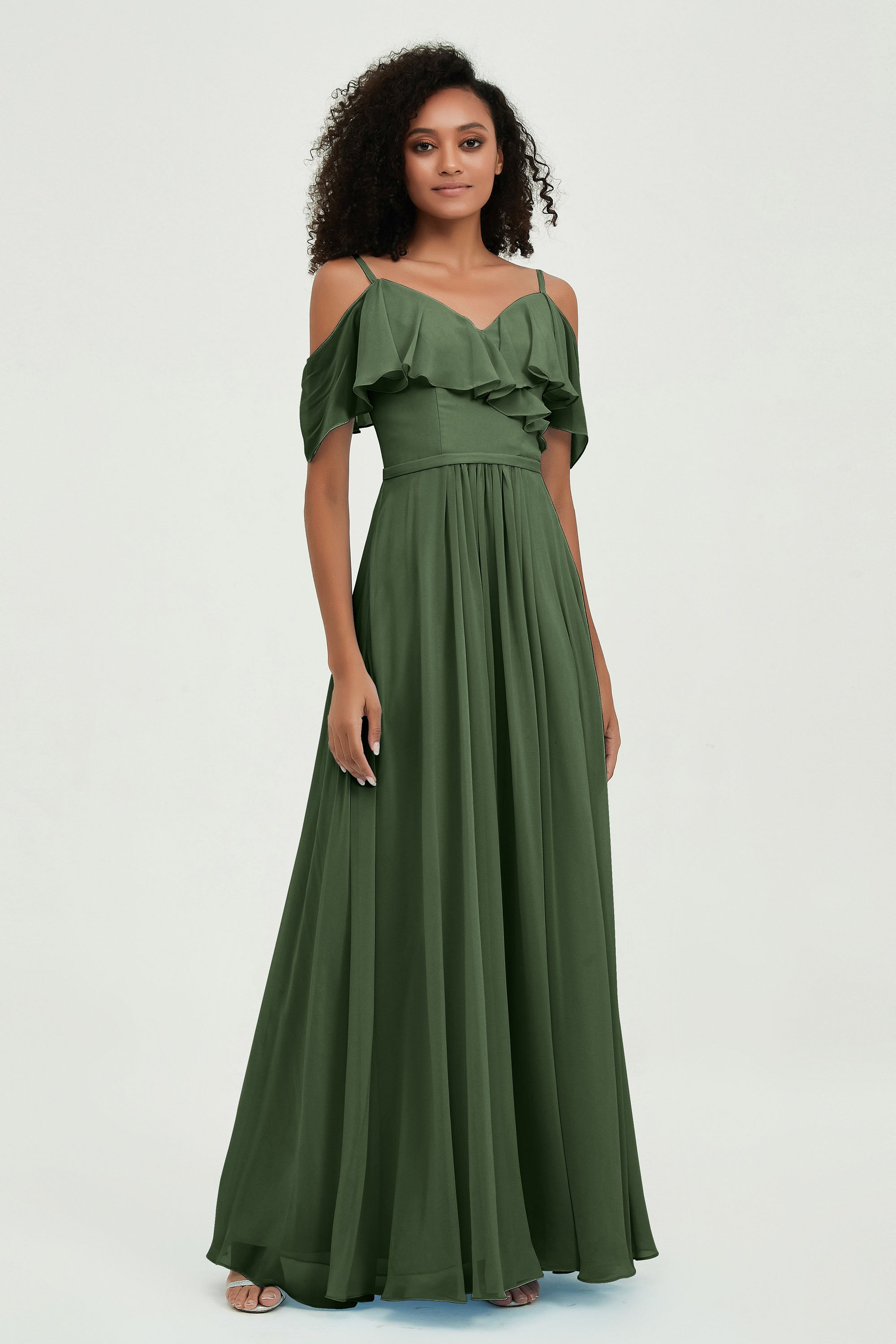 floor-length bridesmaid dress chiffon a line off the shoulder formal evening dresses gowns