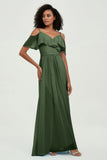 floor-length bridesmaid dress chiffon a line off the shoulder formal evening dresses gowns
