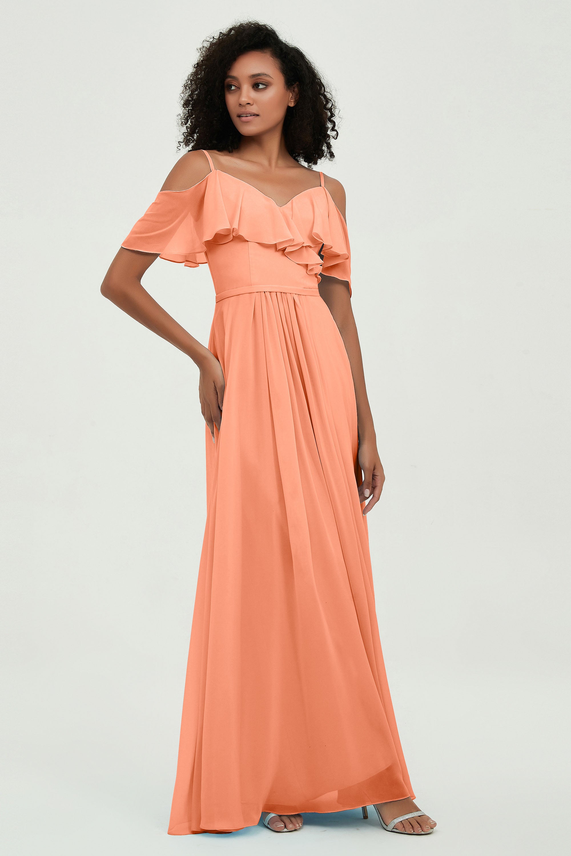floor-length bridesmaid dress chiffon a line off the shoulder formal evening dresses gowns