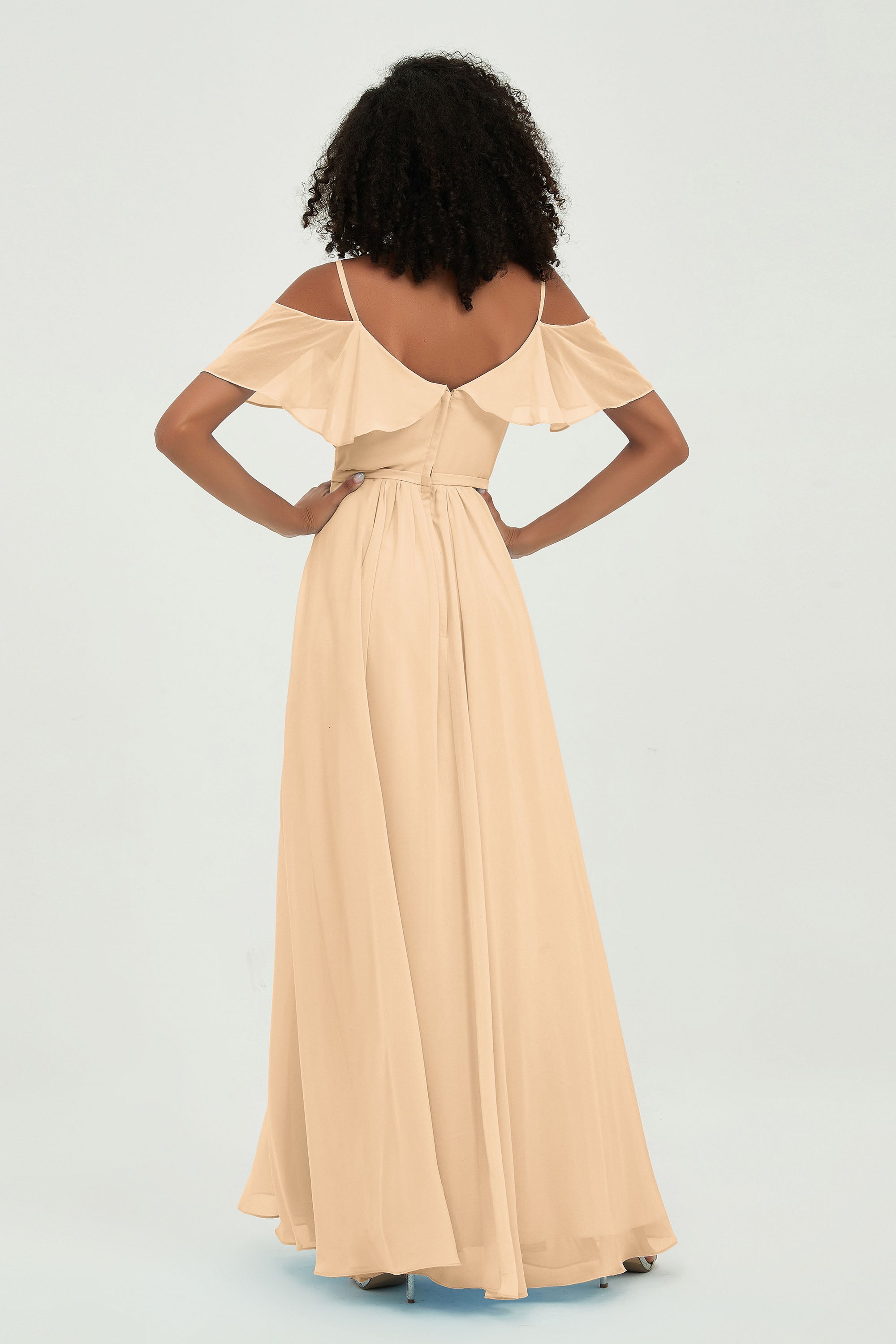 floor-length bridesmaid dress chiffon a line off the shoulder formal evening dresses gowns