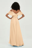 floor-length bridesmaid dress chiffon a line off the shoulder formal evening dresses gowns