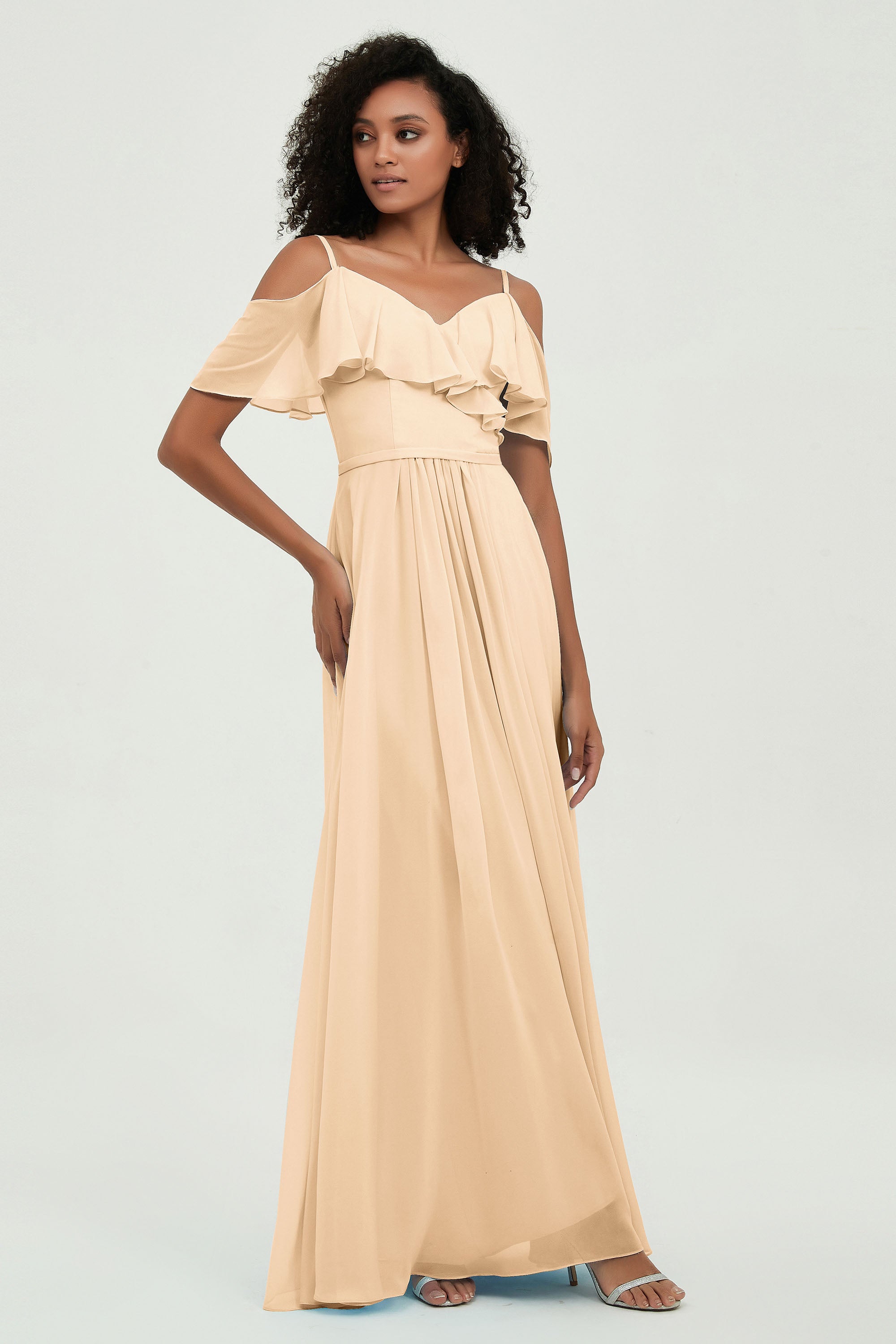 floor-length bridesmaid dress chiffon a line off the shoulder formal evening dresses gowns