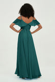 floor-length bridesmaid dress chiffon a line off the shoulder formal evening dresses gowns