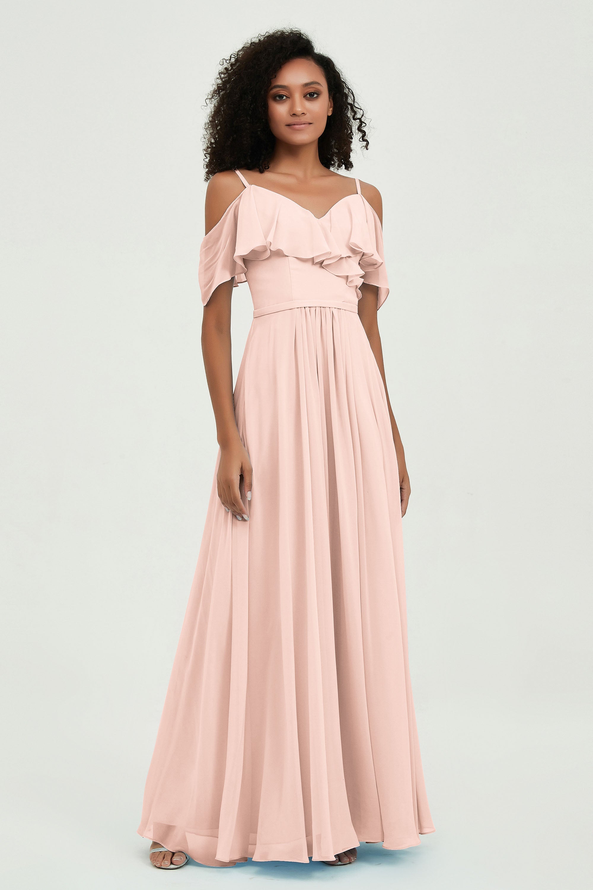 floor-length bridesmaid dress chiffon a line off the shoulder formal evening dresses gowns