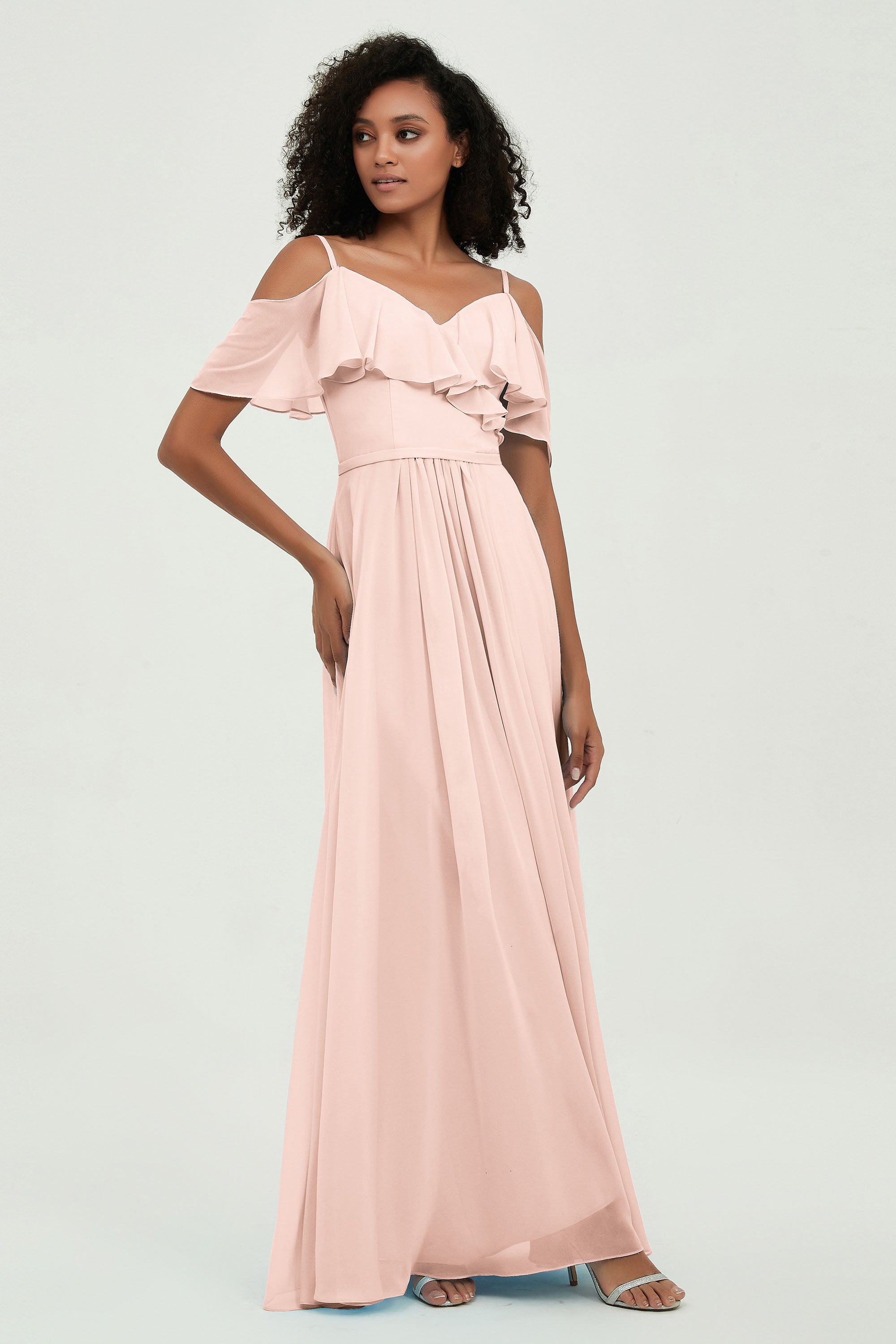floor-length bridesmaid dress chiffon a line off the shoulder formal evening dresses gowns