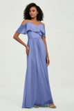 floor-length bridesmaid dress chiffon a line off the shoulder formal evening dresses gowns
