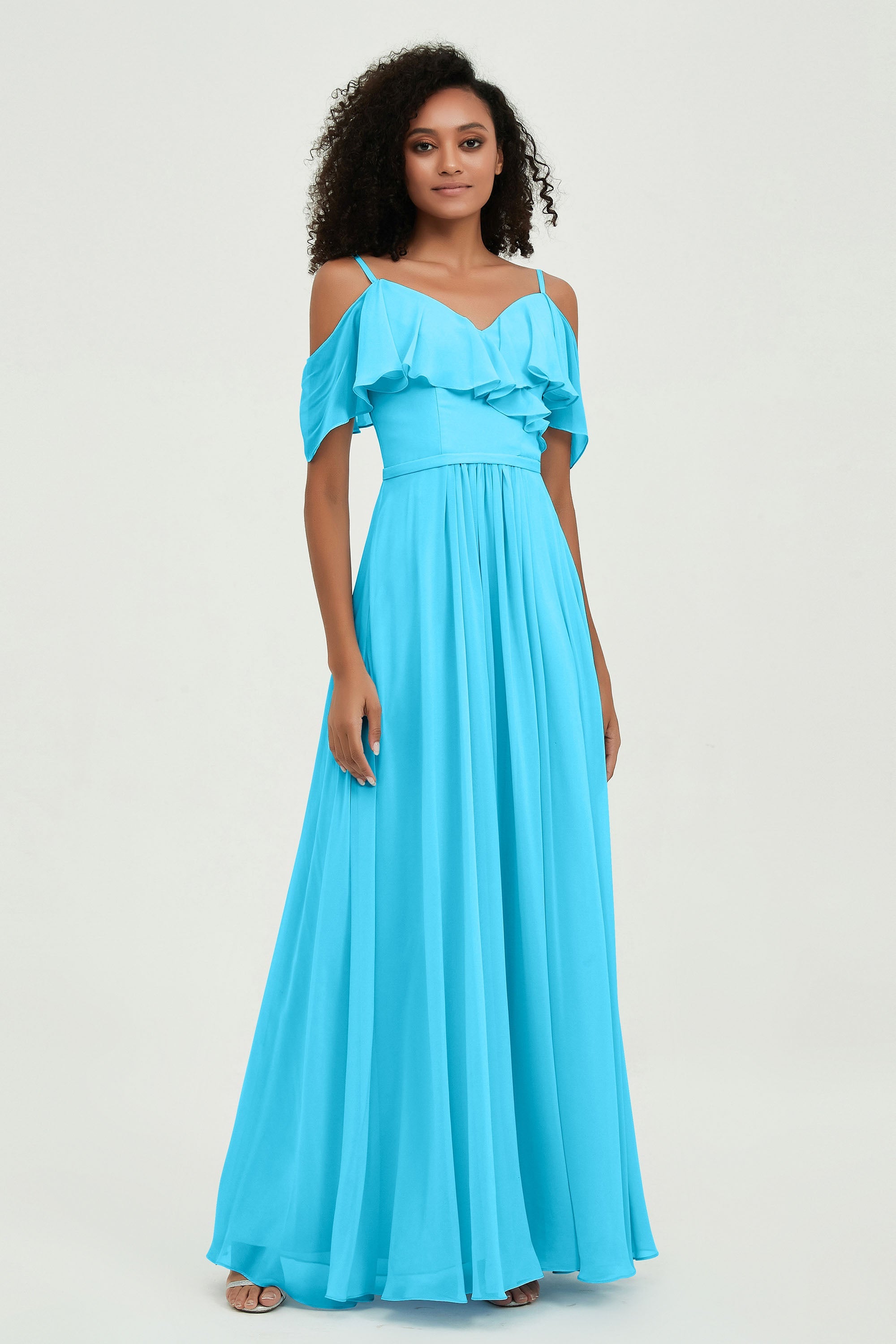floor-length bridesmaid dress chiffon a line off the shoulder formal evening dresses gowns
