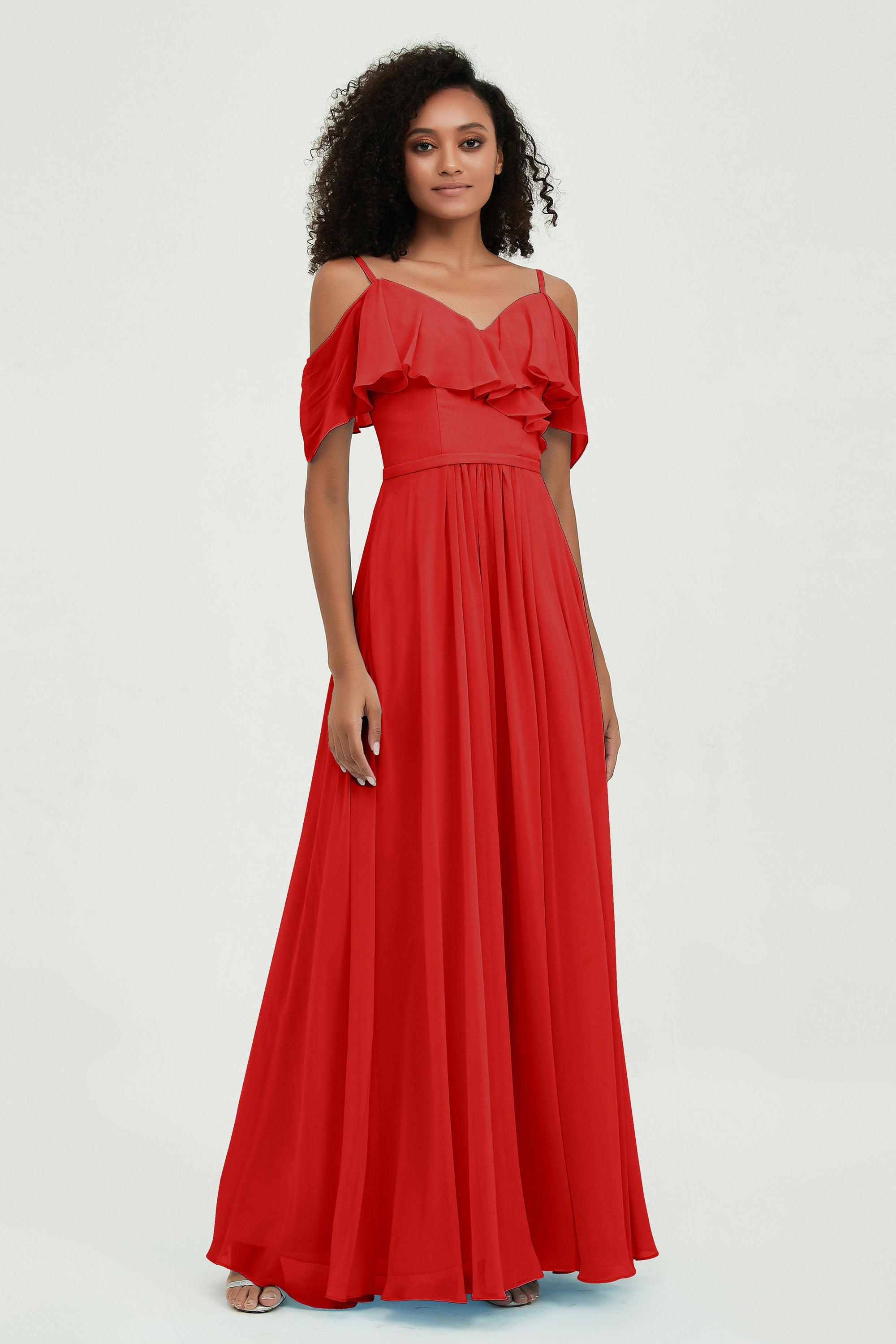 floor-length bridesmaid dress chiffon a line off the shoulder formal evening dresses gowns