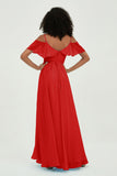 floor-length bridesmaid dress chiffon a line off the shoulder formal evening dresses gowns