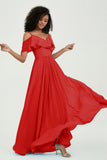 floor-length bridesmaid dress chiffon a line off the shoulder formal evening dresses gowns