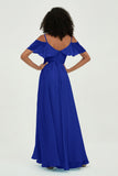floor-length bridesmaid dress chiffon a line off the shoulder formal evening dresses gowns