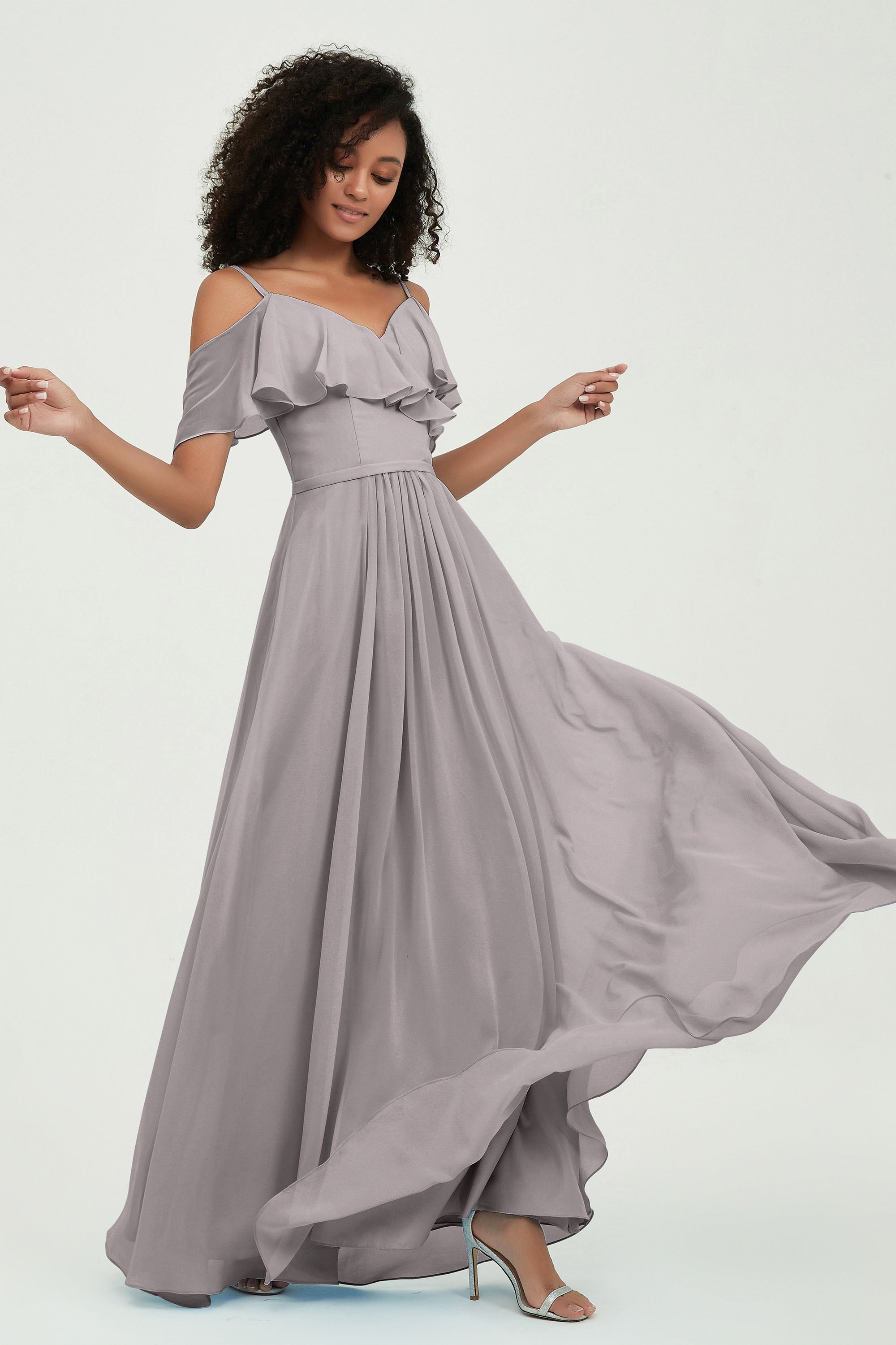 floor-length bridesmaid dress chiffon a line off the shoulder formal evening dresses gowns