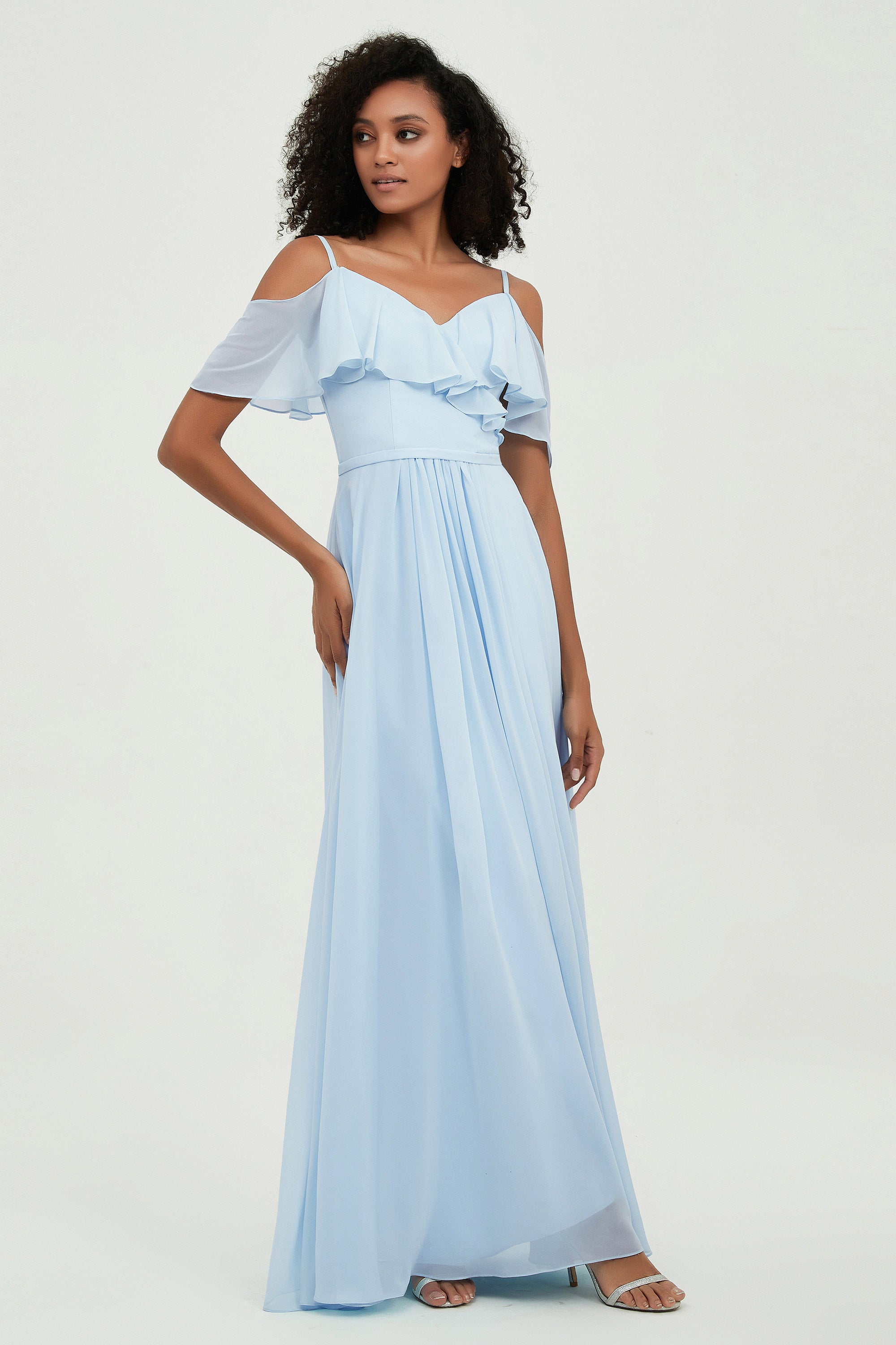 floor-length bridesmaid dress chiffon a line off the shoulder formal evening dresses gowns