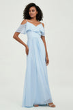 floor-length bridesmaid dress chiffon a line off the shoulder formal evening dresses gowns