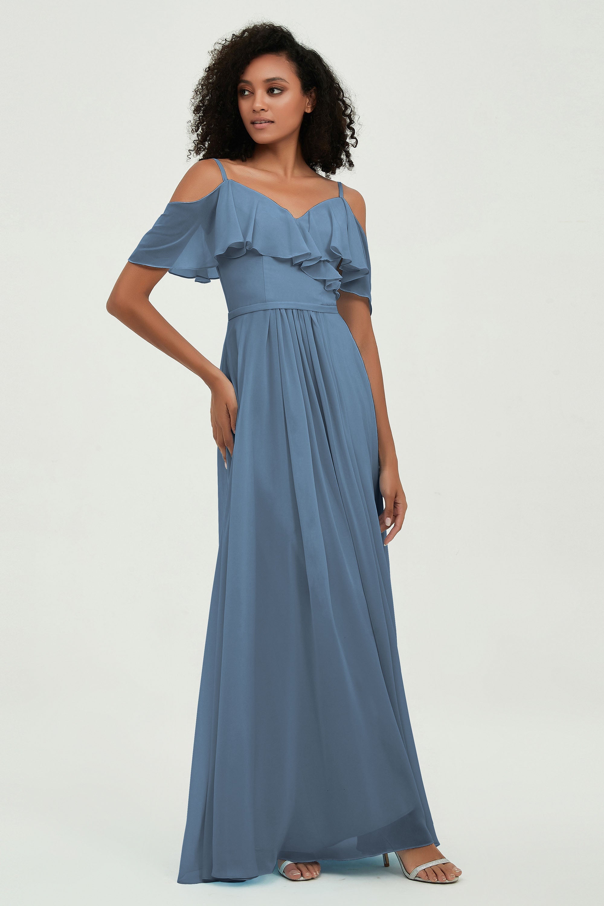 floor-length bridesmaid dress chiffon a line off the shoulder formal evening dresses gowns