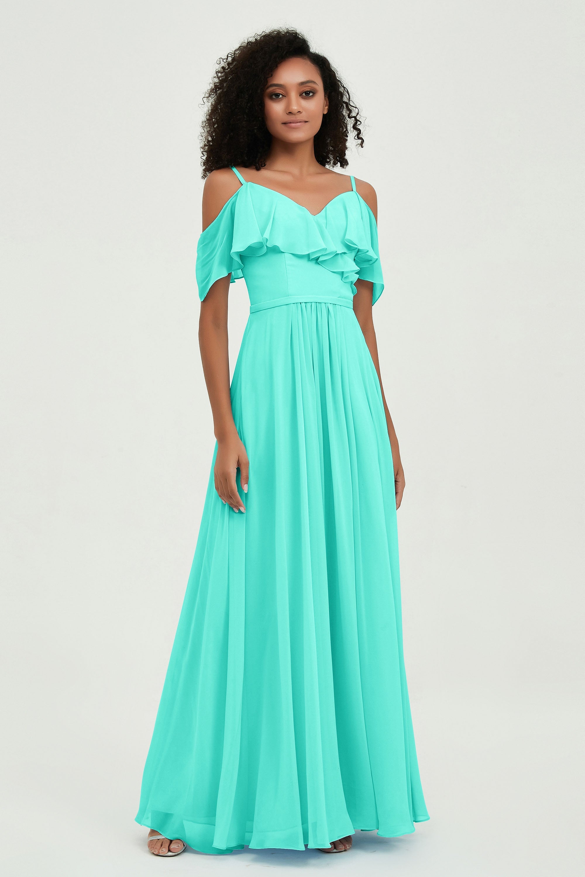 floor-length bridesmaid dress chiffon a line off the shoulder formal evening dresses gowns