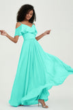 floor-length bridesmaid dress chiffon a line off the shoulder formal evening dresses gowns