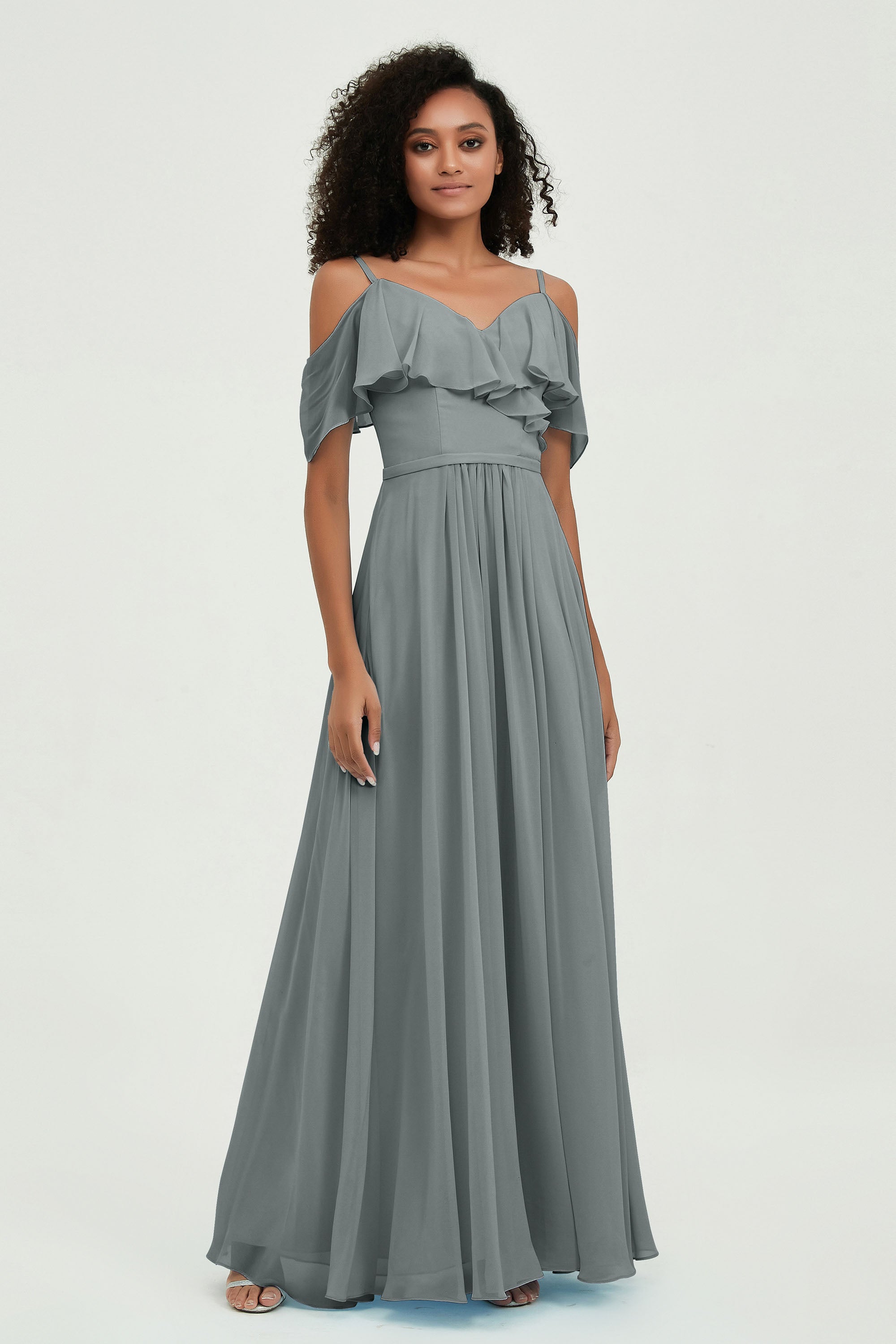 floor-length bridesmaid dress chiffon a line off the shoulder formal evening dresses gowns